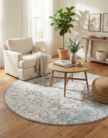 8' x 8' Modern Classical Round Rug
