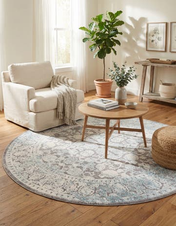 8' x 8' Modern Classical Round Rug