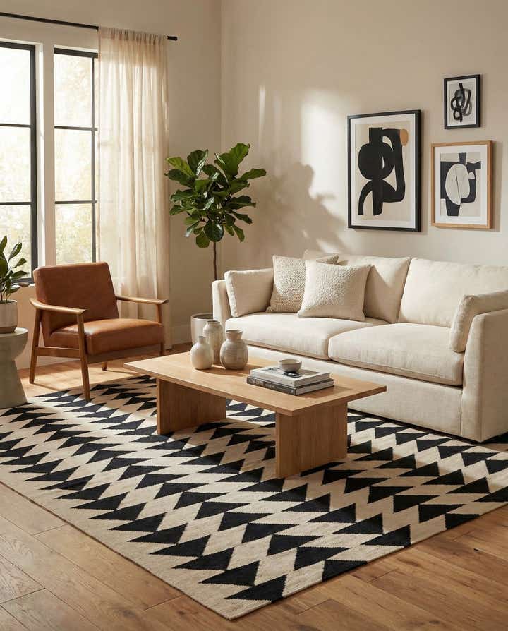 5' 9 x 7' 6 Hand Woven Kilim Modern Wool Rug