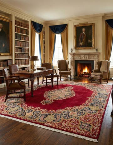 11' 3 x 13' 1 Hand Knotted Kerman Persian Wool Rug