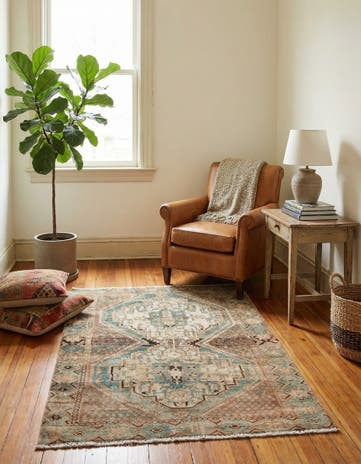 3' 8 x 5' Hand Knotted Ultra Vintage Persian Wool Rug