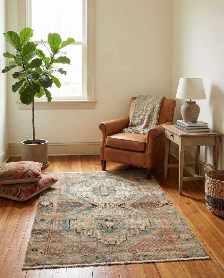 3' 8 x 5' Hand Knotted Ultra Vintage Persian Wool Rug