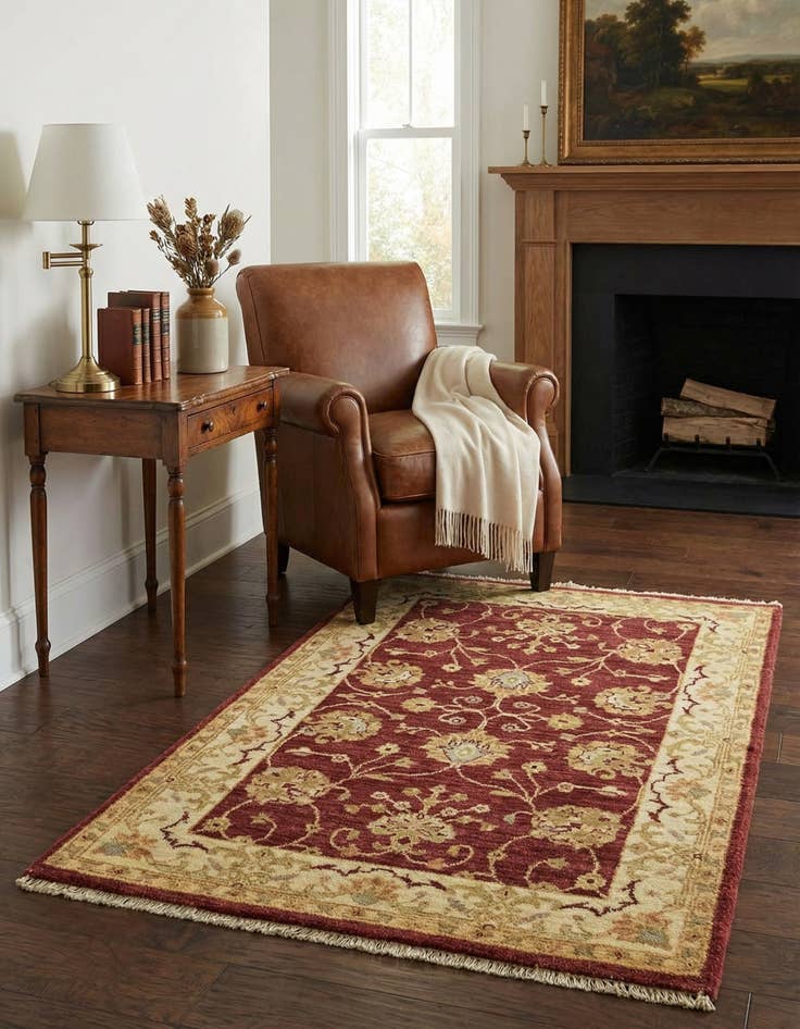 Detail image of 2' 7 x 4' 2  Hand Knotted Peshawar Ziegler Rug