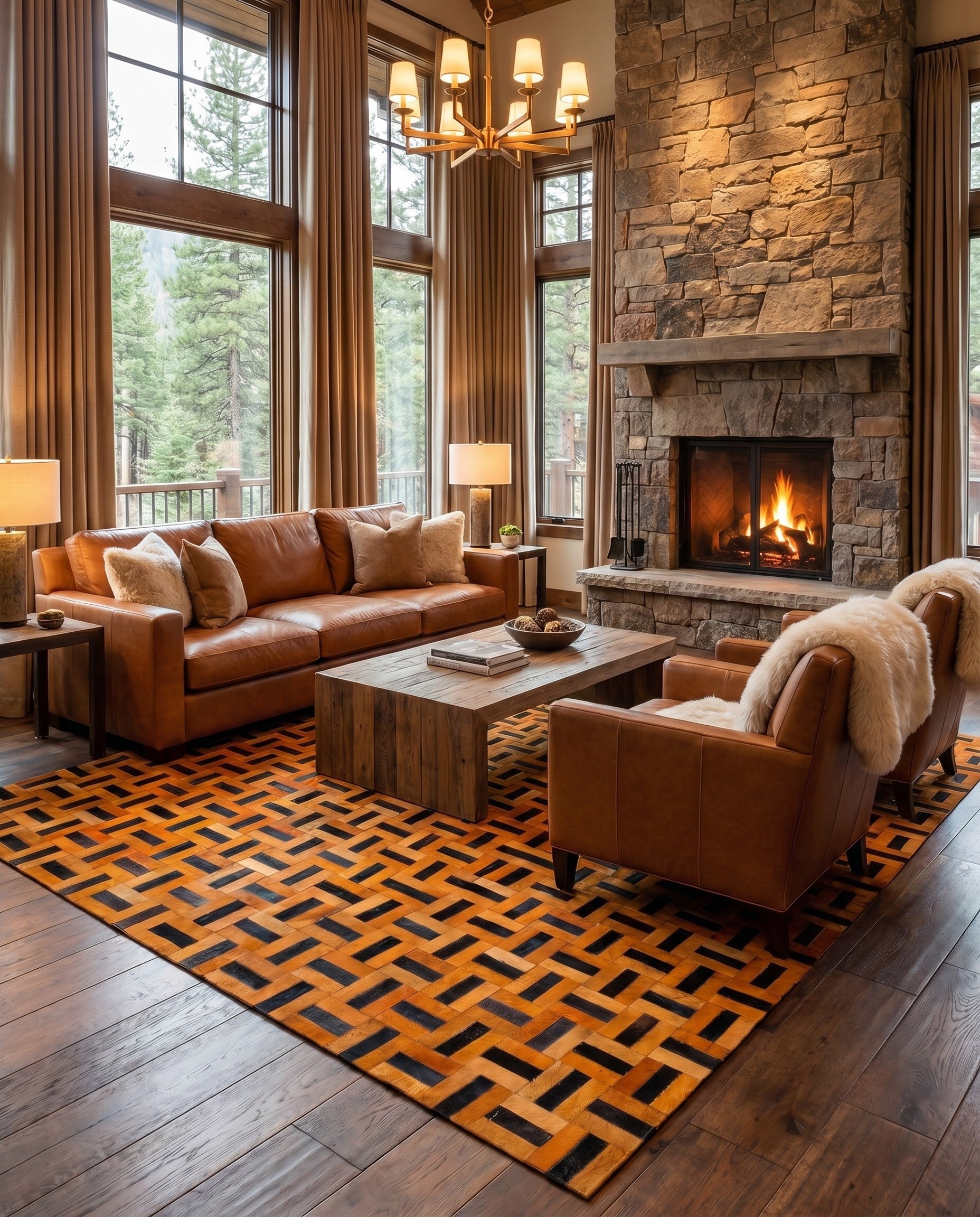8' x 9' 11 Cowhide - Patchwork Rug