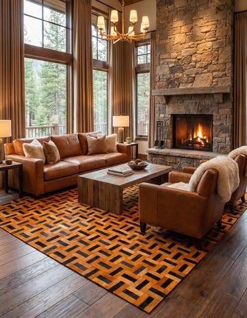8' x 9' 11 Cowhide - Patchwork Rug