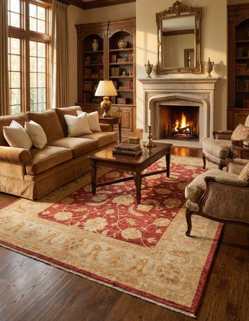 5' 7 x 7' 11 Hand Knotted Peshawar Ziegler Rug