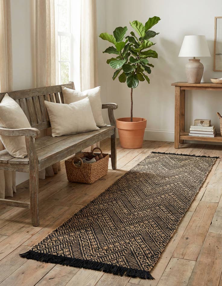 Detail image of 2' 7 x 10'  Hand Braided Jute Runner Rug