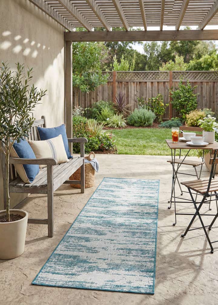 2' 7 x 10' Easy-Clean Modern Indoor / Outdoor Runner Rug