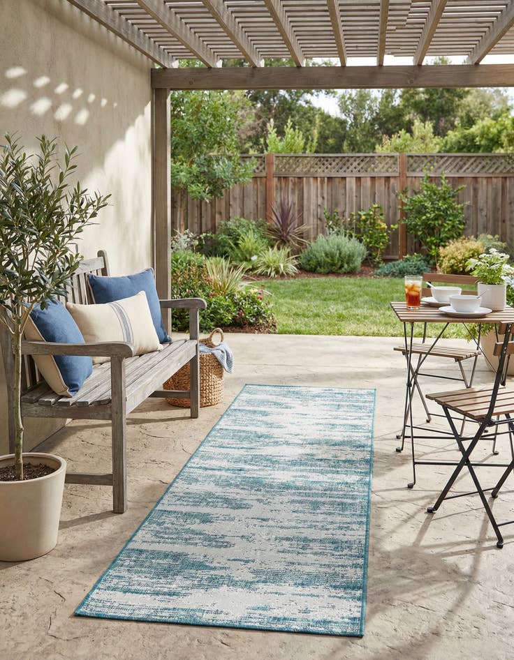 Detail image of 2' 7 x 10'  Washable Modern Indoor / Outdoor Runner Rug