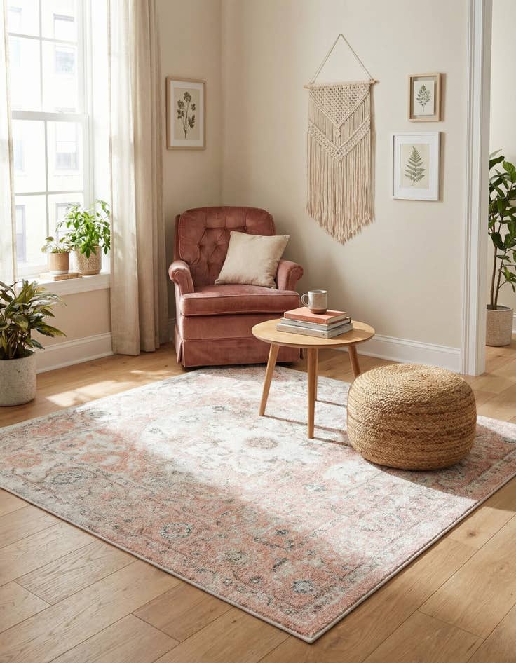 Detail image of  5' 3 x 5' 3 Madeline Vintage Square Rug