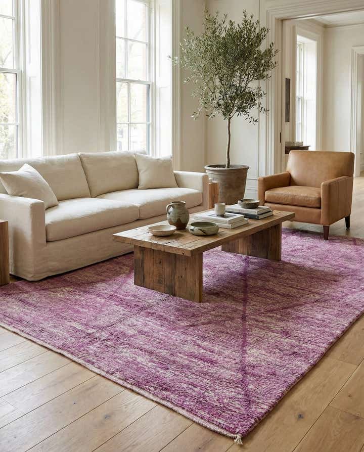 6' 6 x 10' Hand Knotted Moroccan Wool Rug