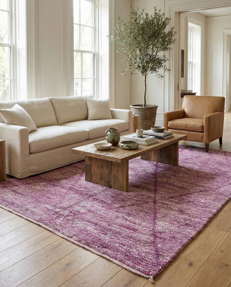 Detail image of 6' 6 x 10' Hand Knotted Moroccan Wool Rug