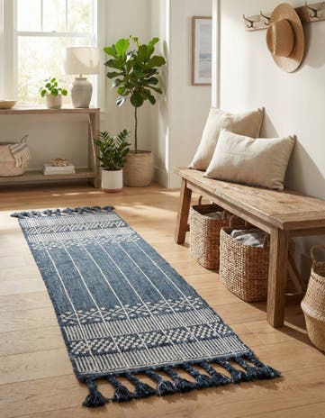 2' 2 x 8' 2 Easy-Clean Eco Bohemian Indoor / Outdoor Runner Rug