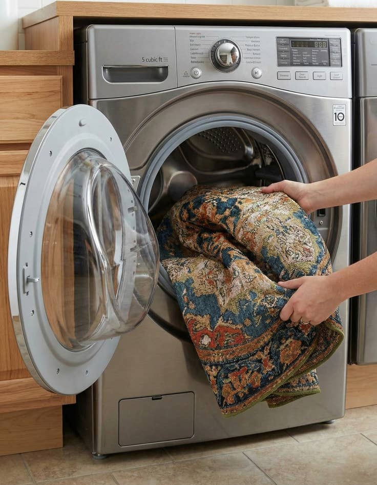 Detail image of  4' x 4'  Washable Traditional Indoor / Outdoor Round Rug