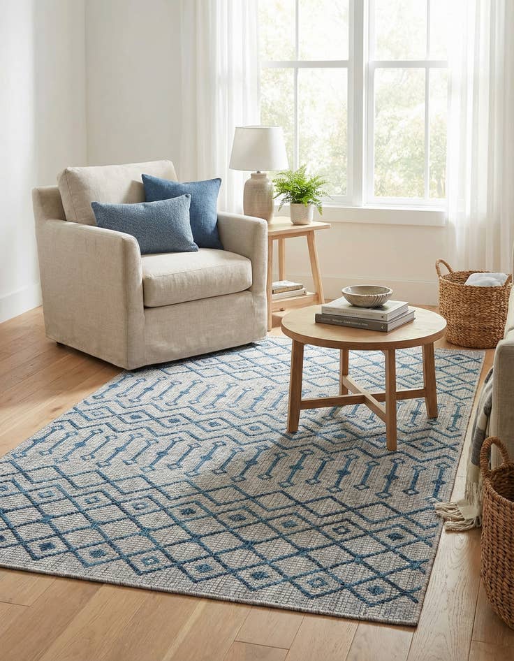 Detail image of  4' x 6'  Washable Lattice Indoor / Outdoor Rug