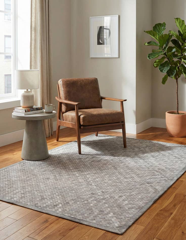 Detail image of 4' x 6' Cowhide Leather Rug