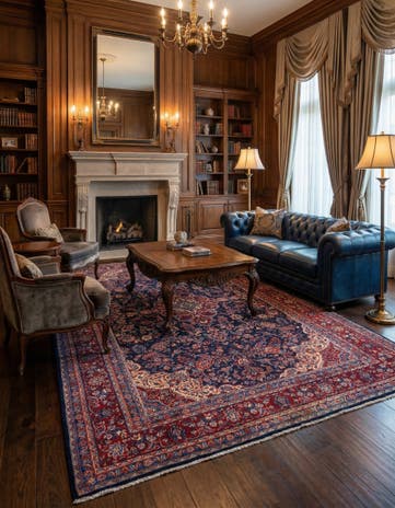7' x 10' 8 Kashan Wool Rug