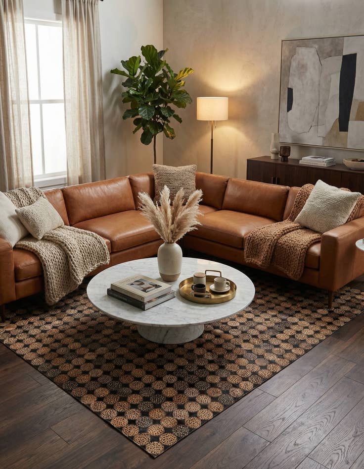 Detail image of 5' 2 x 7' 4 Cowhide Rug