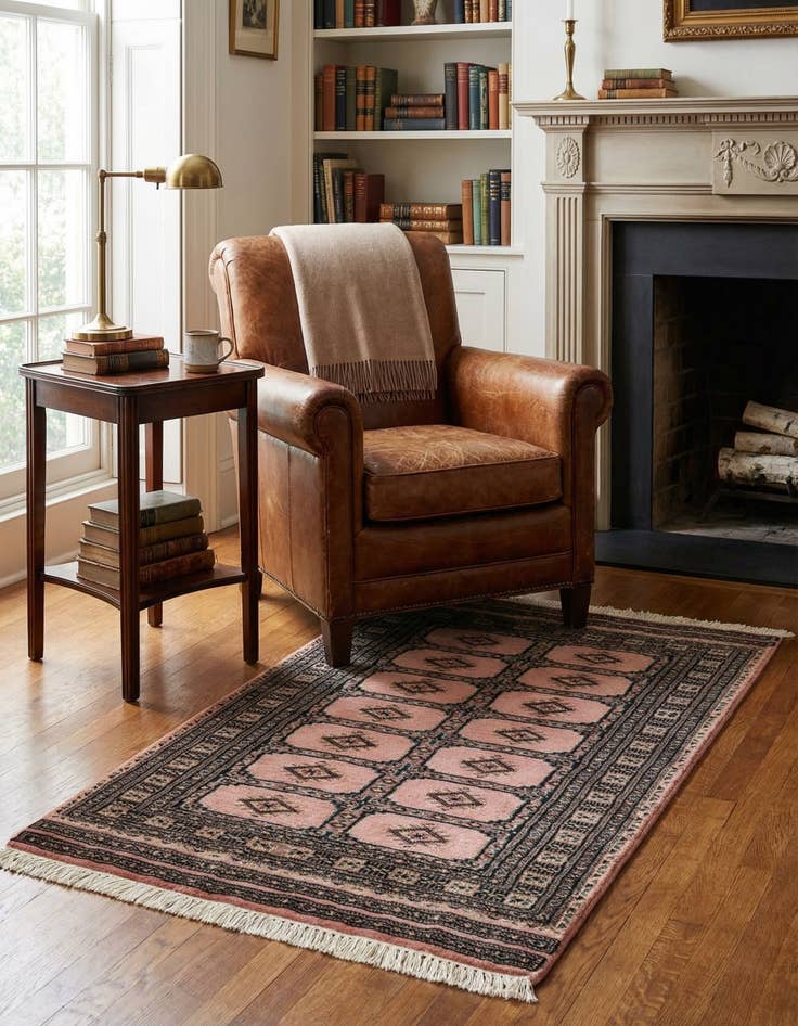 Detail image of  2' 8 x 4'  Hand Knotted Bokhara Rug