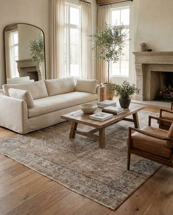 6' 2 x 9' 8 Hand Knotted Ultra Vintage Persian Wool Rug