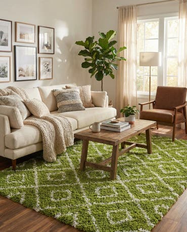  5' 3 x 8' Lattice Shag Rug