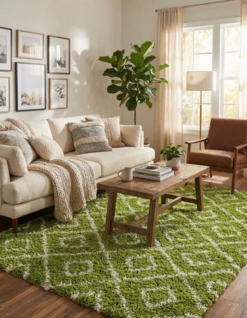5' 3 x 8' Lattice Shag Rug