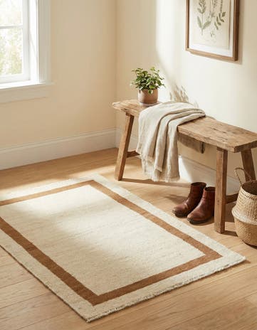 Ivory Jill Zarin Border Wool Rug