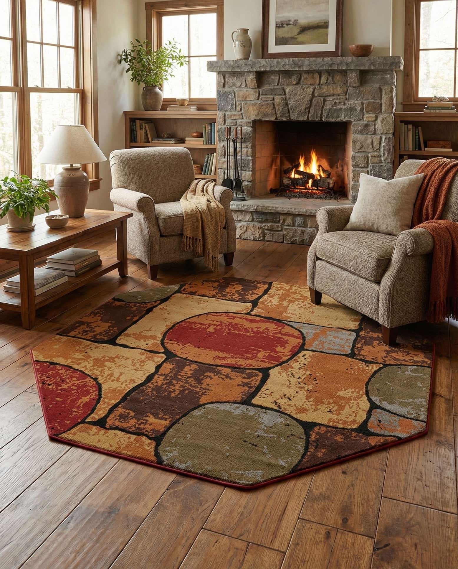 7' x 7' Cafe Octagon Rug