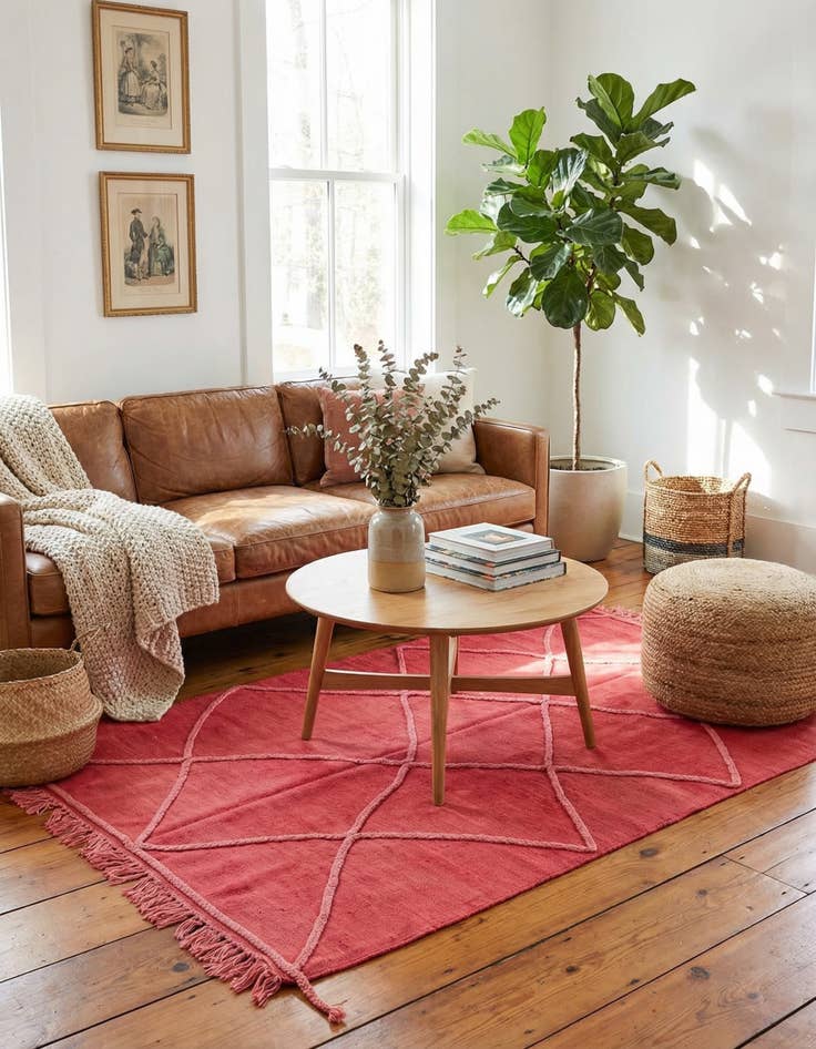 Detail image of 4' 1 x 5' 10  Hand Knotted Moroccan Wool Rug