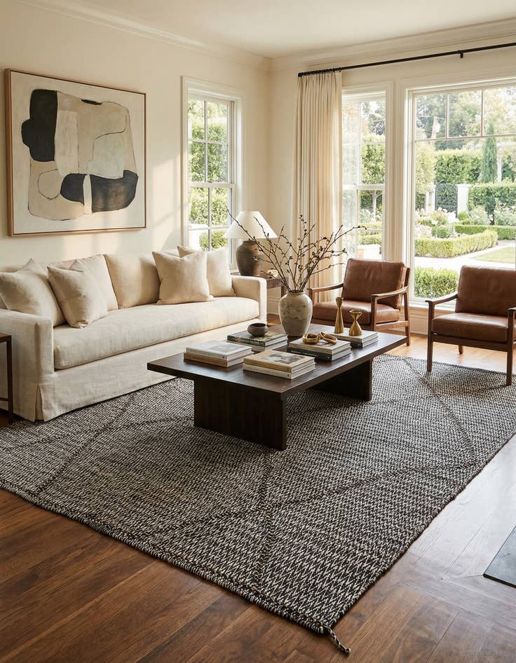 Detail image of 8' 8 x 11' 8 Hand Knotted Moroccan Wool Rug