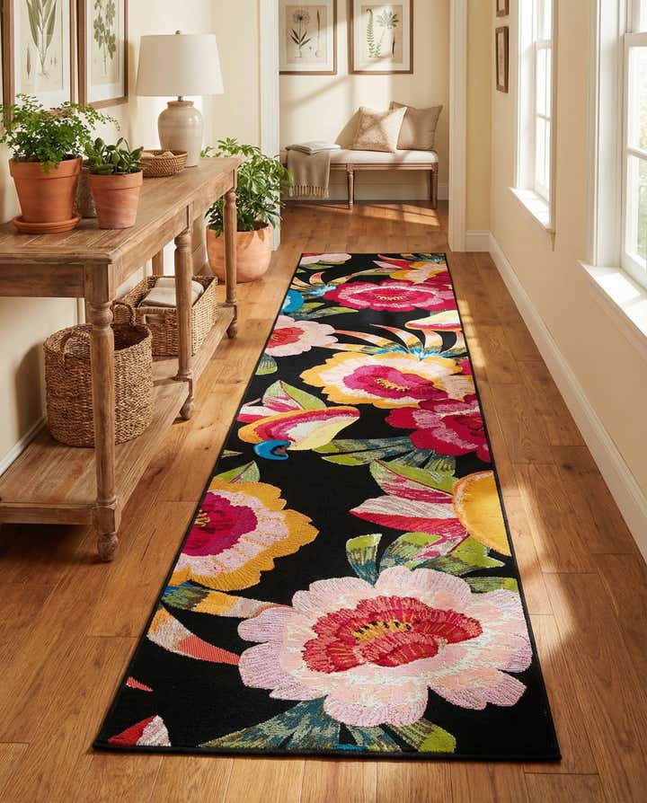 2' 7 x 12' Easy-Clean Botanical Indoor / Outdoor Runner Rug