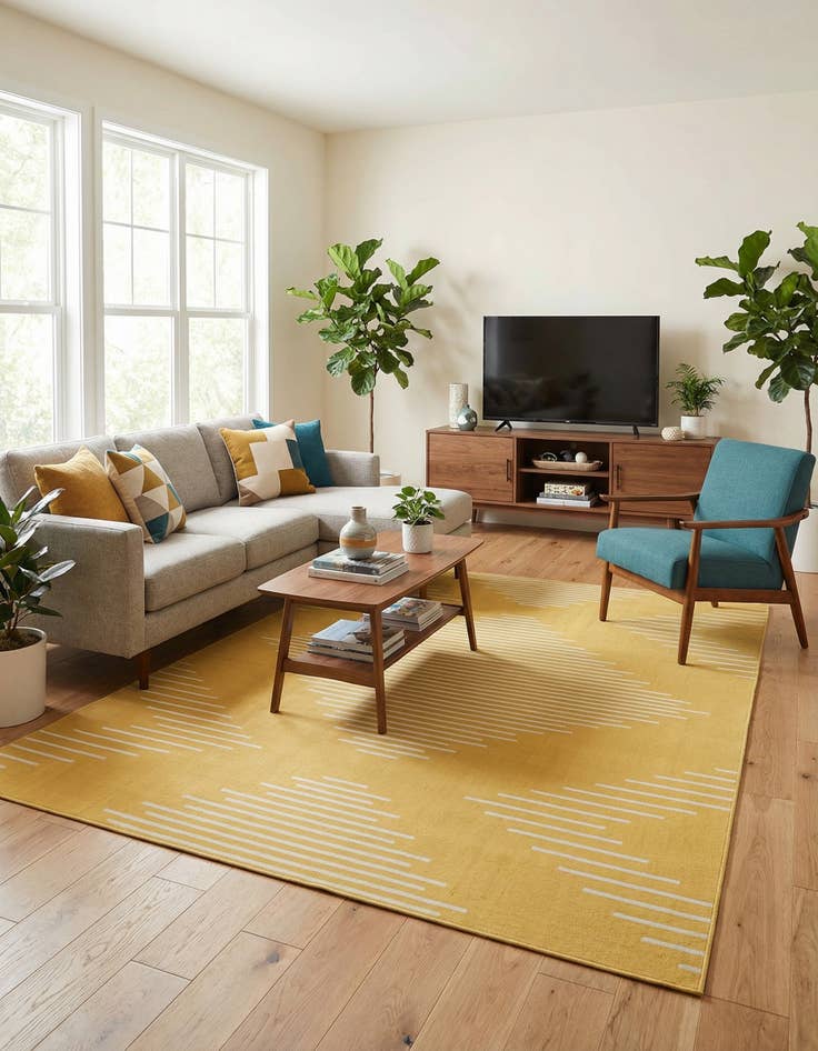 Detail image of 9' x 12'  Washable Modern Indoor / Outdoor Rug