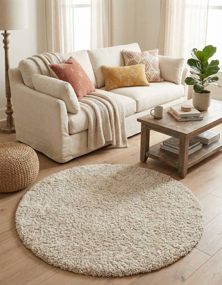 Detail image of 5' x 5' Lagom Shag Round Rug