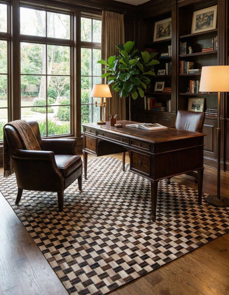 Detail image of  7' 8 x 9' 9 Cowhide - Patchwork Rug