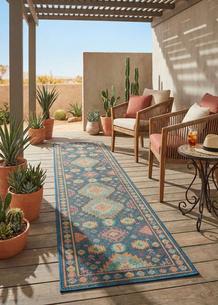 2' 7 x 12' Easy-Clean Baja Indoor / Outdoor Runner Rug