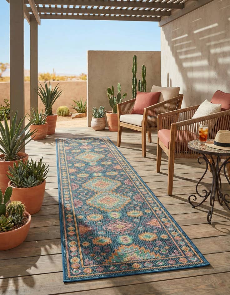 Detail image of 2' 7 x 12'  Washable Baja Indoor / Outdoor Runner Rug