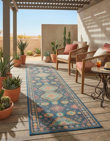 2' 7 x 12' Easy-Clean Baja Indoor / Outdoor Runner Rug