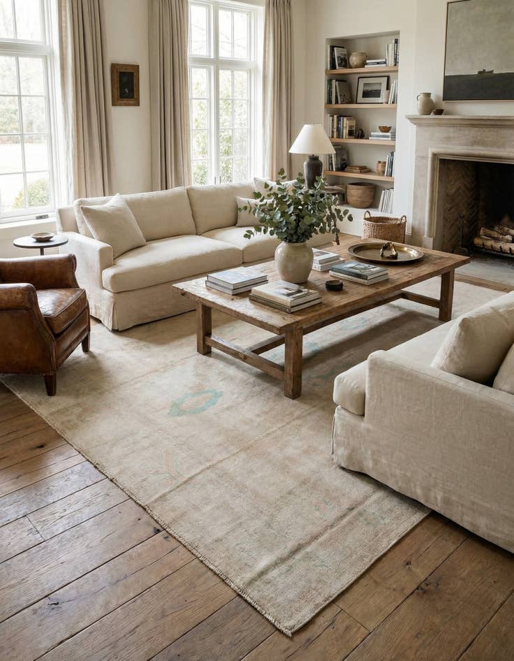 Detail image of 9' 10 x 13' 7  Hand Knotted Oushak Wool Rug