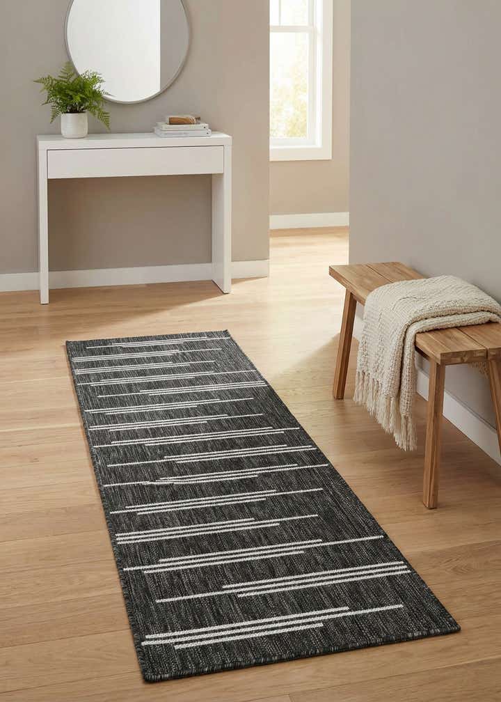 2' x 5' 3 Easy-Clean Modern Indoor / Outdoor Runner Rug