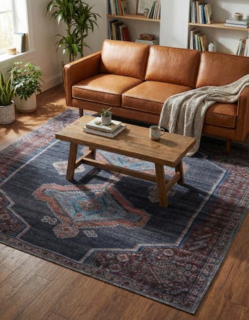 Charcoal and Gray Washable Sisu Square Rug