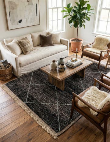 5' 11 x 9' 2 Hand Knotted Moroccan Wool Rug