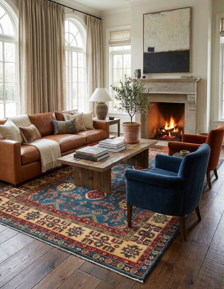 Detail image of 6' 7 x 9' 3  Hand Knotted Kazak Rug