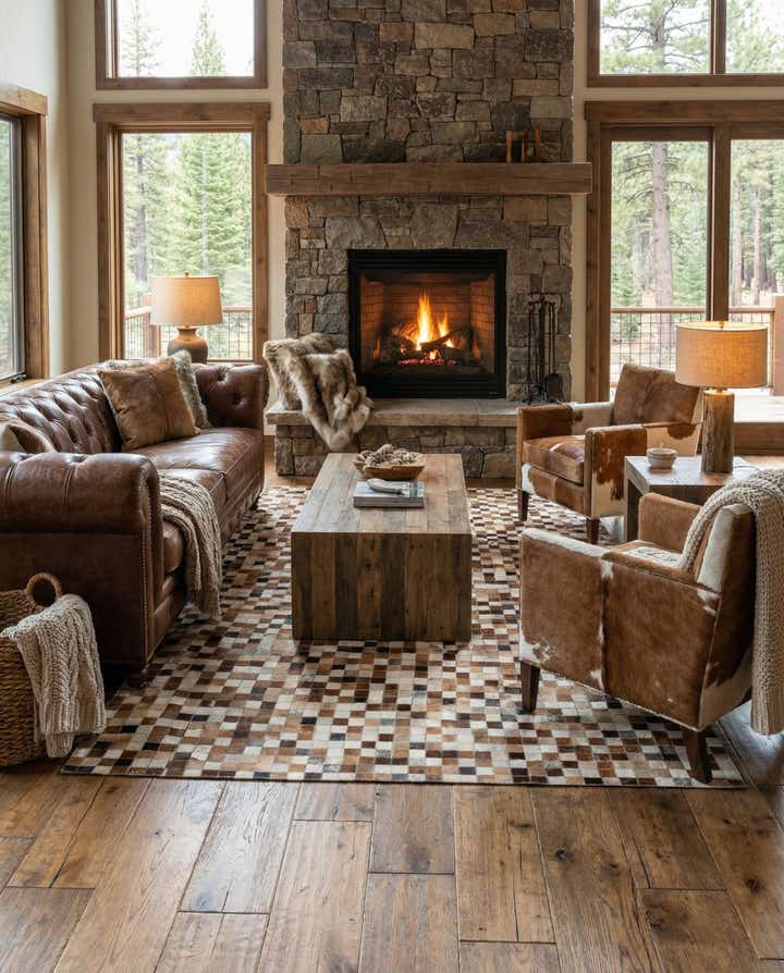 5' x 7' 11 Cowhide Stocks Rug