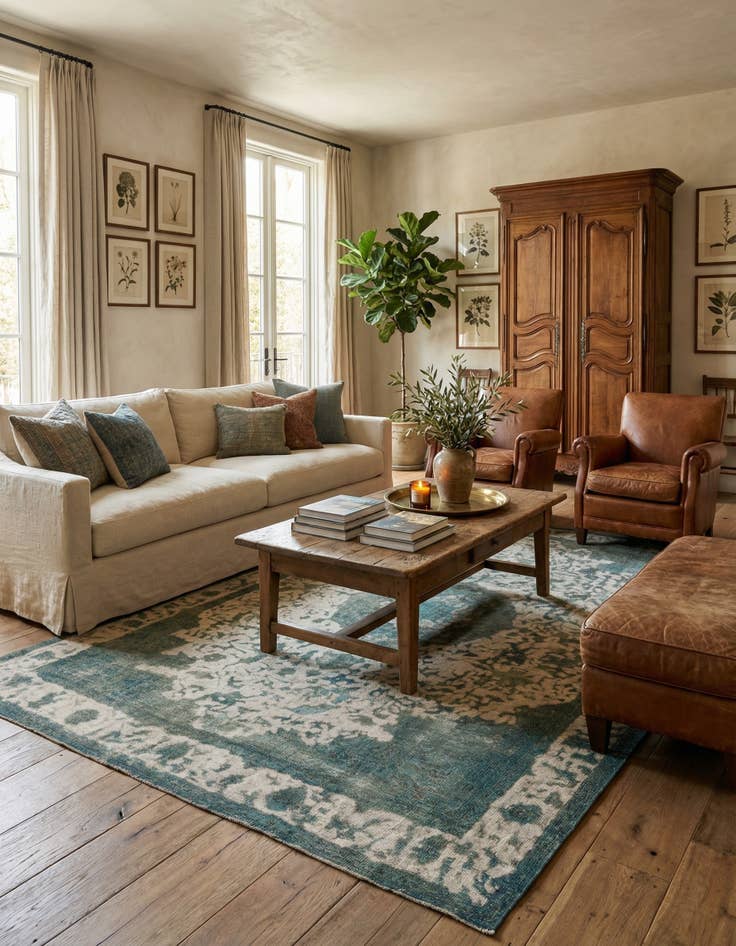 Detail image of  9' 6 x 12' 9  Hand Knotted Ultra Vintage Persian Wool Rug