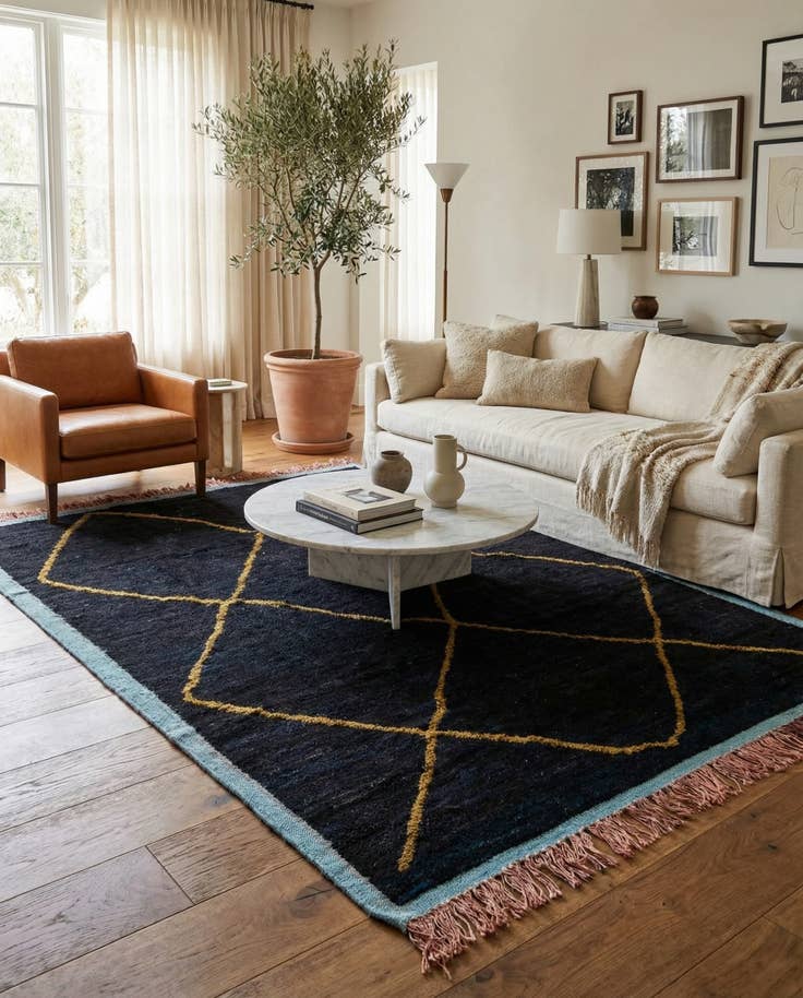 Detail image of 7' 8 x 10' 3 Hand Knotted Moroccan Wool Rug