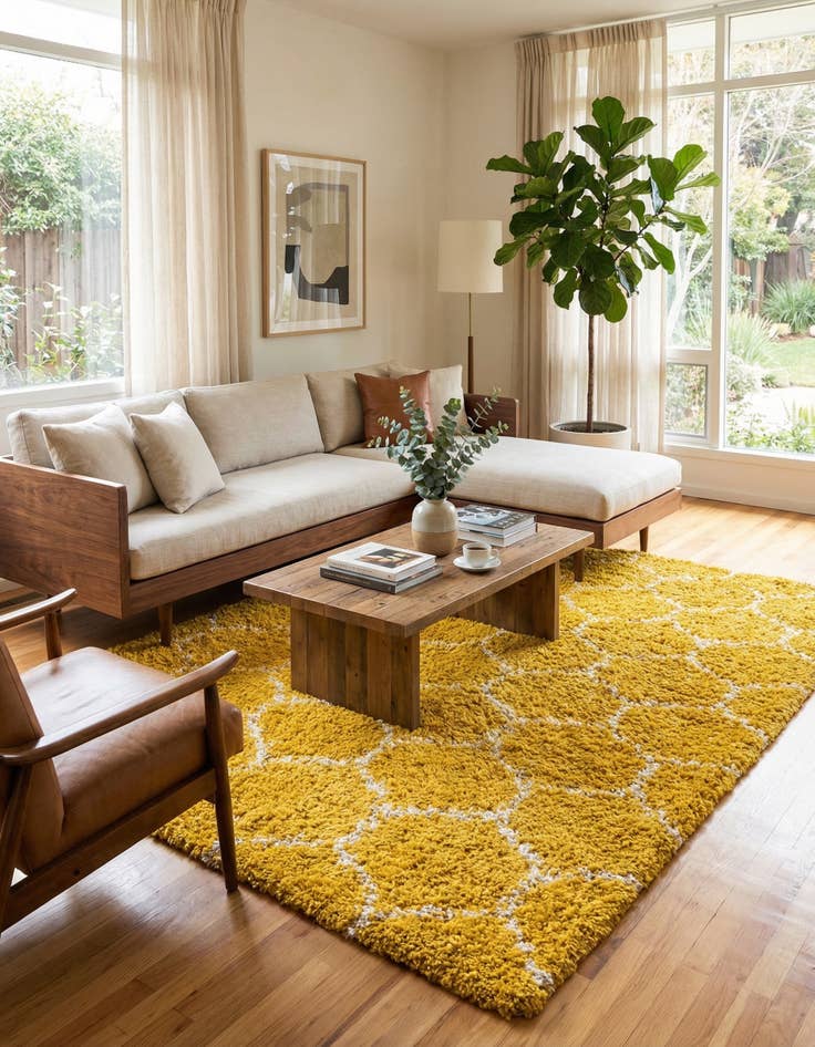 Detail image of 10' x 10' Trellis Shag Square Rug