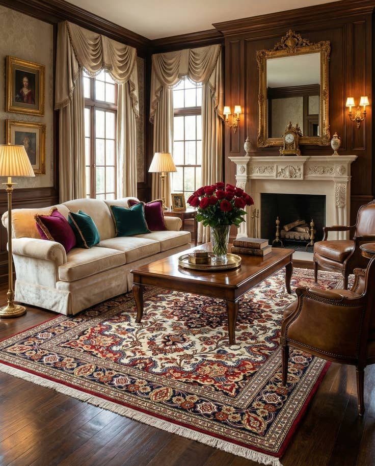 Detail image of 4' 7 x 7' 5 Hand Knotted Qom Persian Rug