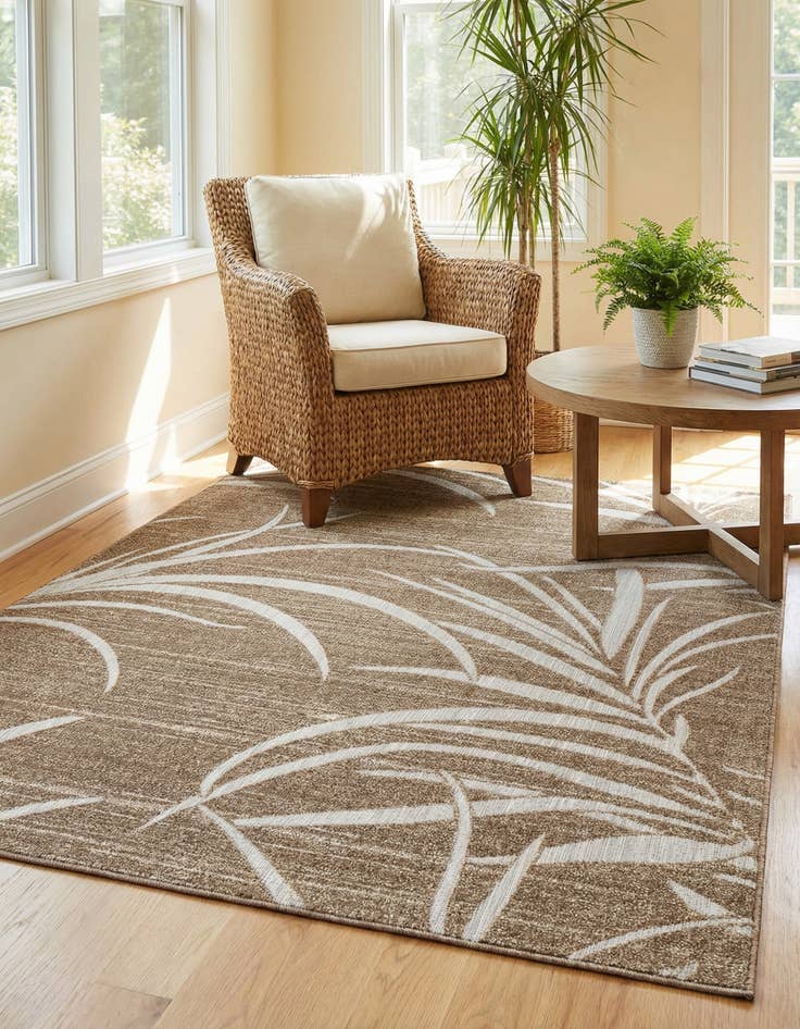 Detail image of 8' x 10'  Washable Botanical Indoor / Outdoor Rug