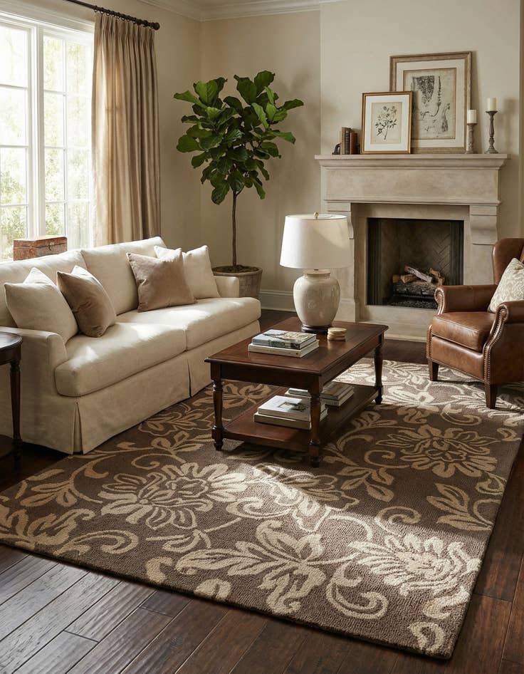 Detail image of 5' 1 x 8' Agra Wool Rug