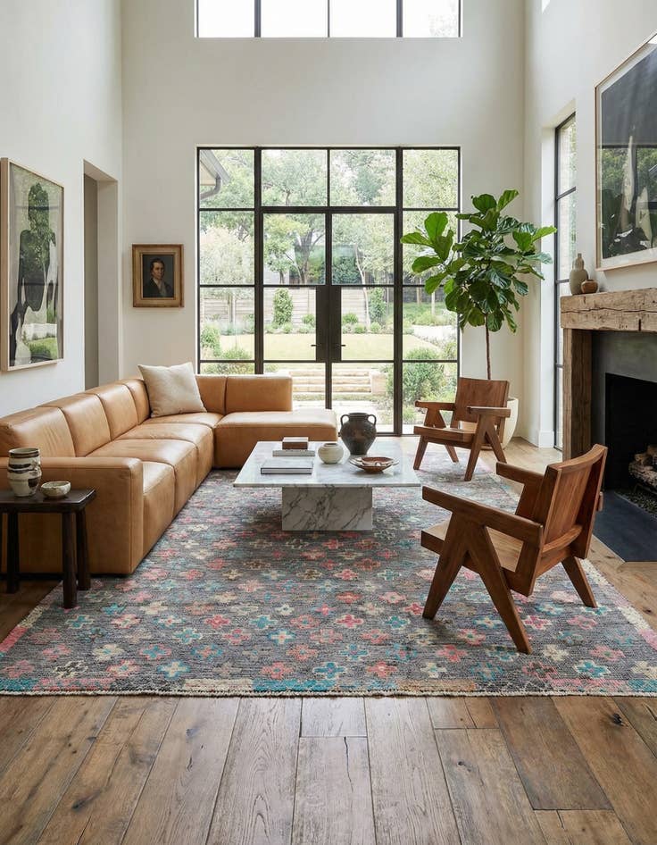 Detail image of 6' 8 x 10' 2  Hand Knotted Modern Ziegler Wool Rug